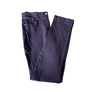 Chicos So Slimming Womens Pants Tall XS Navy Straight-Leg Zipper Pocket Normcore